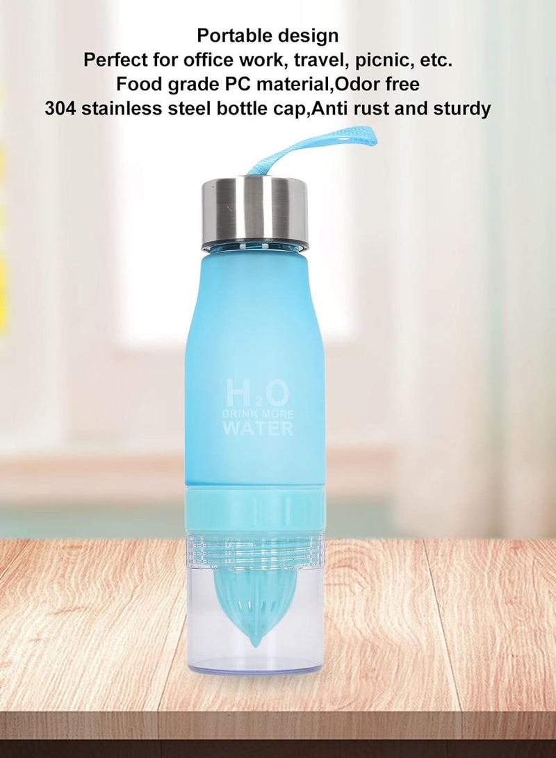 H2O زجاجات ماء 650 مل زجاجة ماء عصير الليمون زجاجة مشروبات فواكه مع مصفاة زجاجة رياضية لطيفة خالية من BPA زجاجة ماء رياضية - Image 4