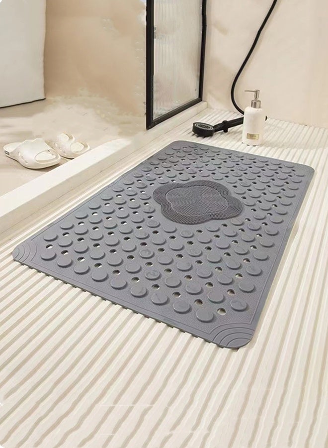 Kutis Non Slip Bath Mat Shower Massage Mat Bathroom Bathtub Mat with Suction Cups  PVC Grey 70 X 40 cm. - Image 1