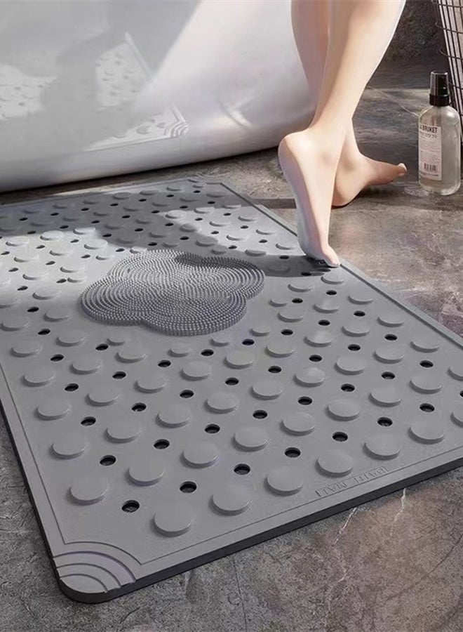 Kutis Non Slip Bath Mat Shower Massage Mat Bathroom Bathtub Mat with Suction Cups  PVC Grey 70 X 40 cm. - Image 4