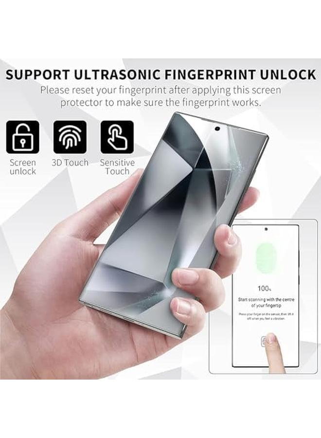 erorex 4 Pack 9H Tempered Glass Screen Protector For Samsung Galaxy S24 Ultra 5G, With Installation Alignment Frame, Support Fingerprint Unlock, Case Friendly, Anti Scratch Film  - Image 4