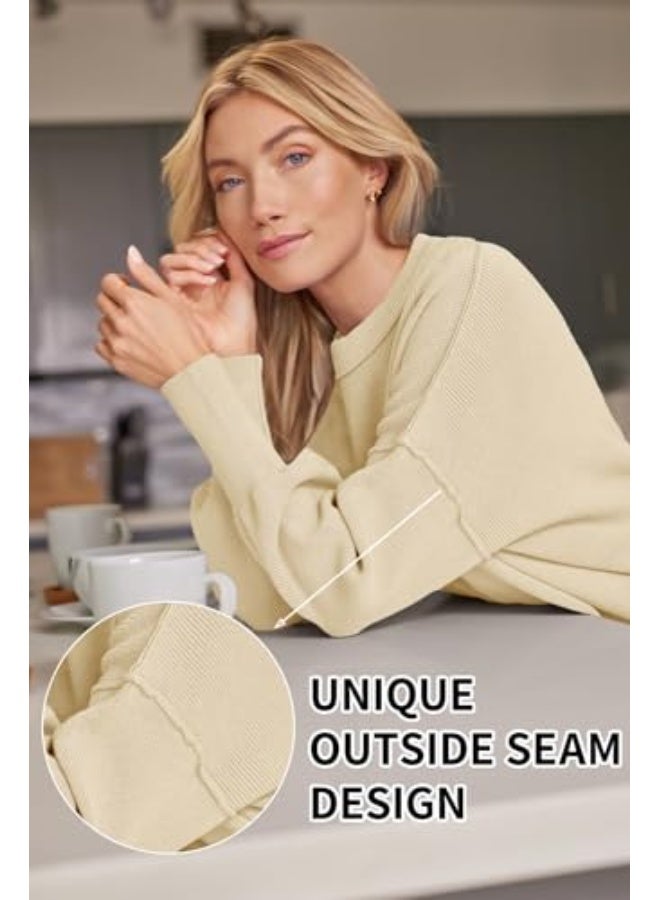 NIBEMINENT Women's Oversized Batwing Sweaters 2025 Fall Outfits Trendy Crewneck Knit Side Slit Fashion Pullover Tops - Image 4