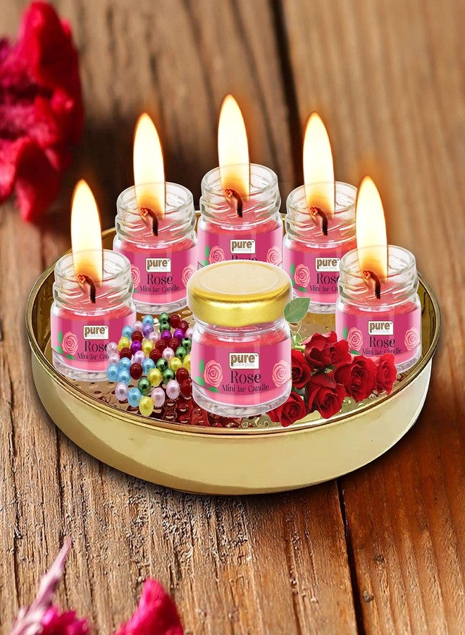 بيور سورس انديا مجموعة شموع معطرة من بيور سورس إنديا، 6 قطع، مناسبة لتزيين المنزل، وزن كل شمعة 30 غرام، شموع هدية ديوالي (وردي-أحمر). - Image 2