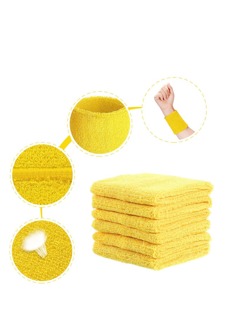 SYOSI - 6 Pack Wrist Sweatbands Tennis Wrist Bands Absorbent Sweatbands for Football Basketball Running Athletic Sports and Working Out - Image 1