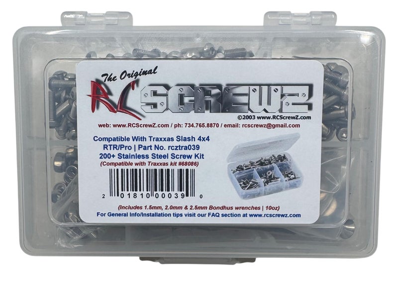 RC Screwz TRA039  Compatible with Traxxas Slash 4x4 Stainless Steel Screw Kit - Image 2