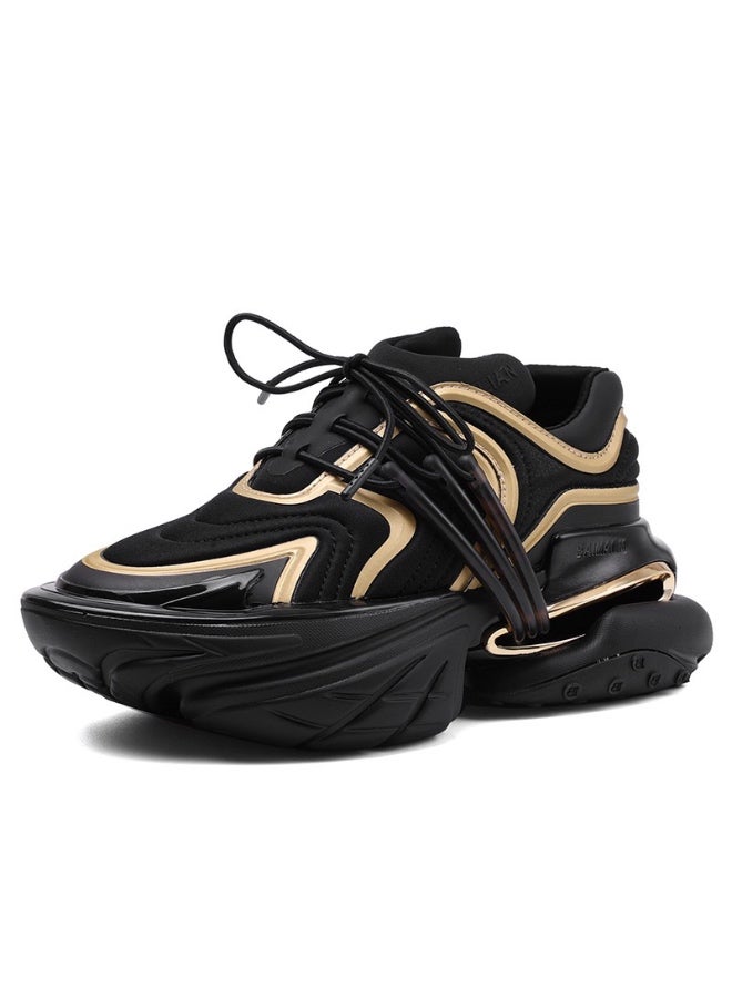 Sports Casual And Comfortable Color Matching Couple Shoes Thick Sole Heightening Niche Design High-End Dad Shoes - Image 1