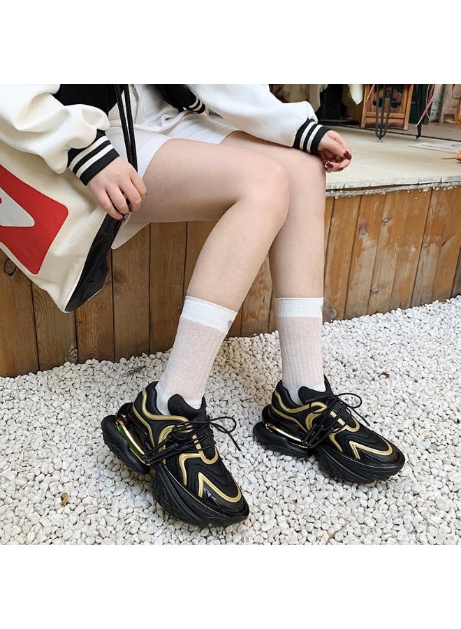 Sports Casual And Comfortable Color Matching Couple Shoes Thick Sole Heightening Niche Design High-End Dad Shoes - Image 2
