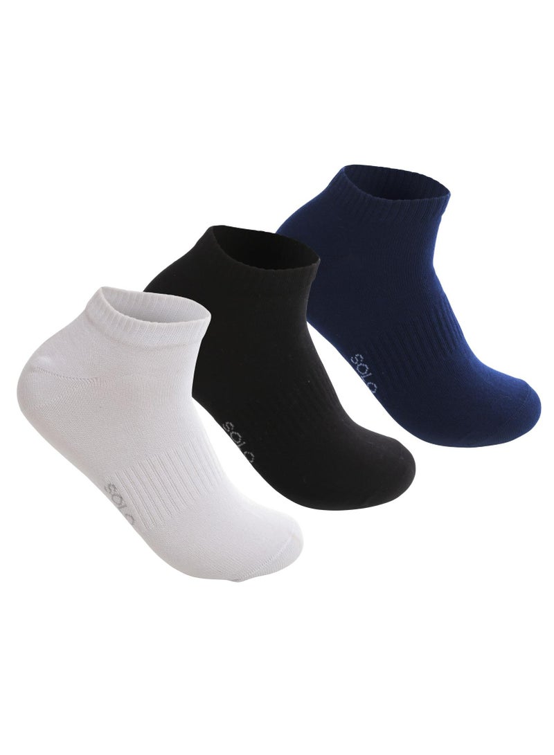 Solo Pack of 3 Half Towel Socket Cotton Socks - Kobe - Image 2