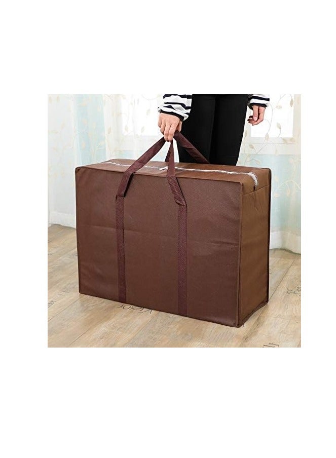 2 pc Thicken Storage Bag Quilt Organizer Luggage Bags Hand Bag Waterproof Package Moisture Proof Package Clothes Organizer Students (Color : Coffee, Size : 90x30x50CM) - Image 3