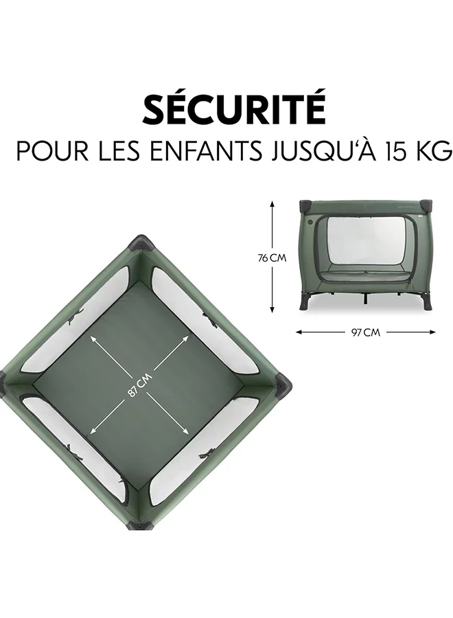 hauck Hauck Sleep N Play Travel Cot SQ Set Dark Green
