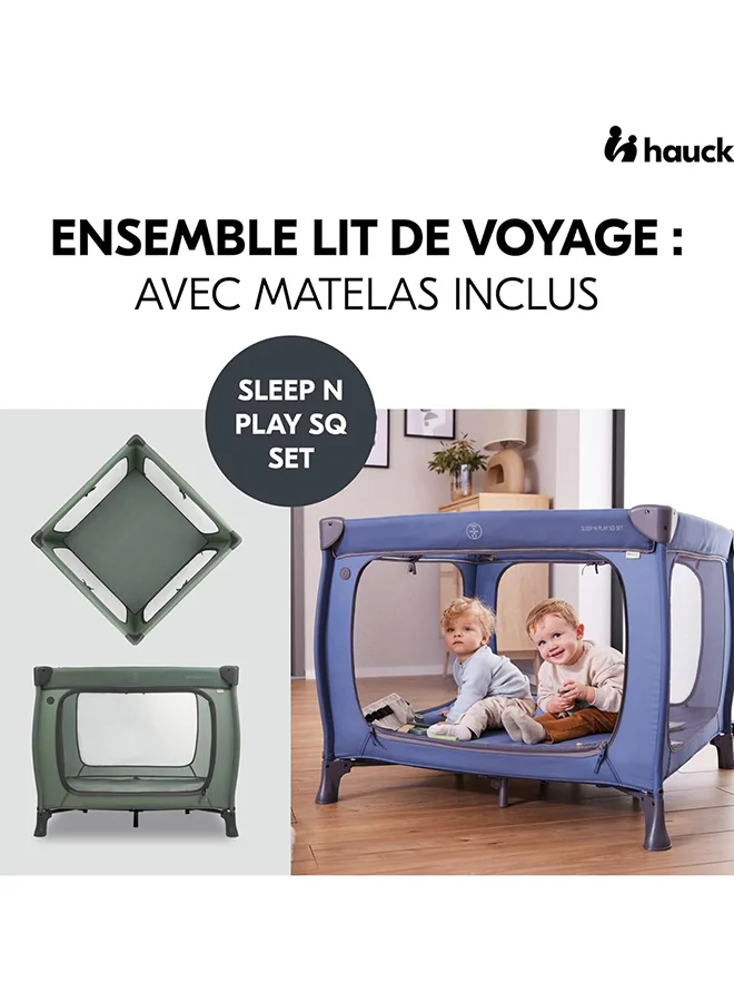 hauck Hauck Sleep N Play Travel Cot SQ Set Dark Green