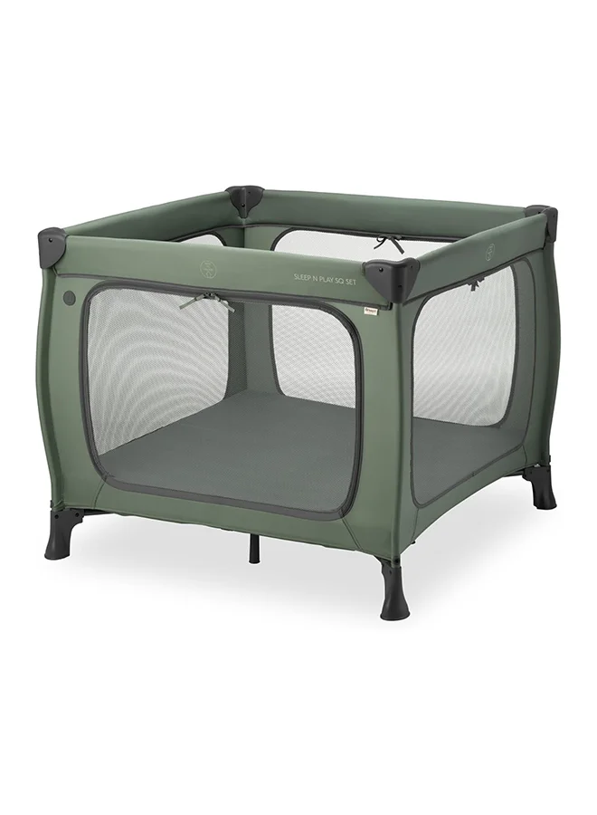 hauck Hauck Sleep N Play Travel Cot SQ Set Dark Green
