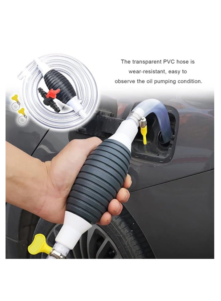 مضخة وقود يدوية للغاز، مضخة سيفون محمولة لنقل سائل البنزين والديزل (1.5 متر) - Image 2