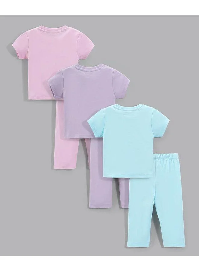 Bonfino Bonfino Ice Cream Printed Cotton Pajama Sets (Pack of 3) - Multi Color