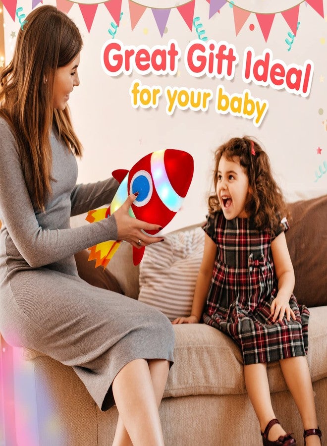 BSTAOFY Light up Red Rocket Plush Toys Stuffed LED Glow Soft Cozy Nightlight Kids Gifts for Toddlers on Birthday Valentines Christmas, 14.5’’ - Image 5