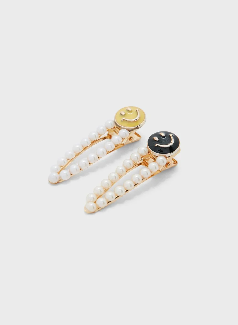 Ginger 2 Pack Smiley Hair Clips