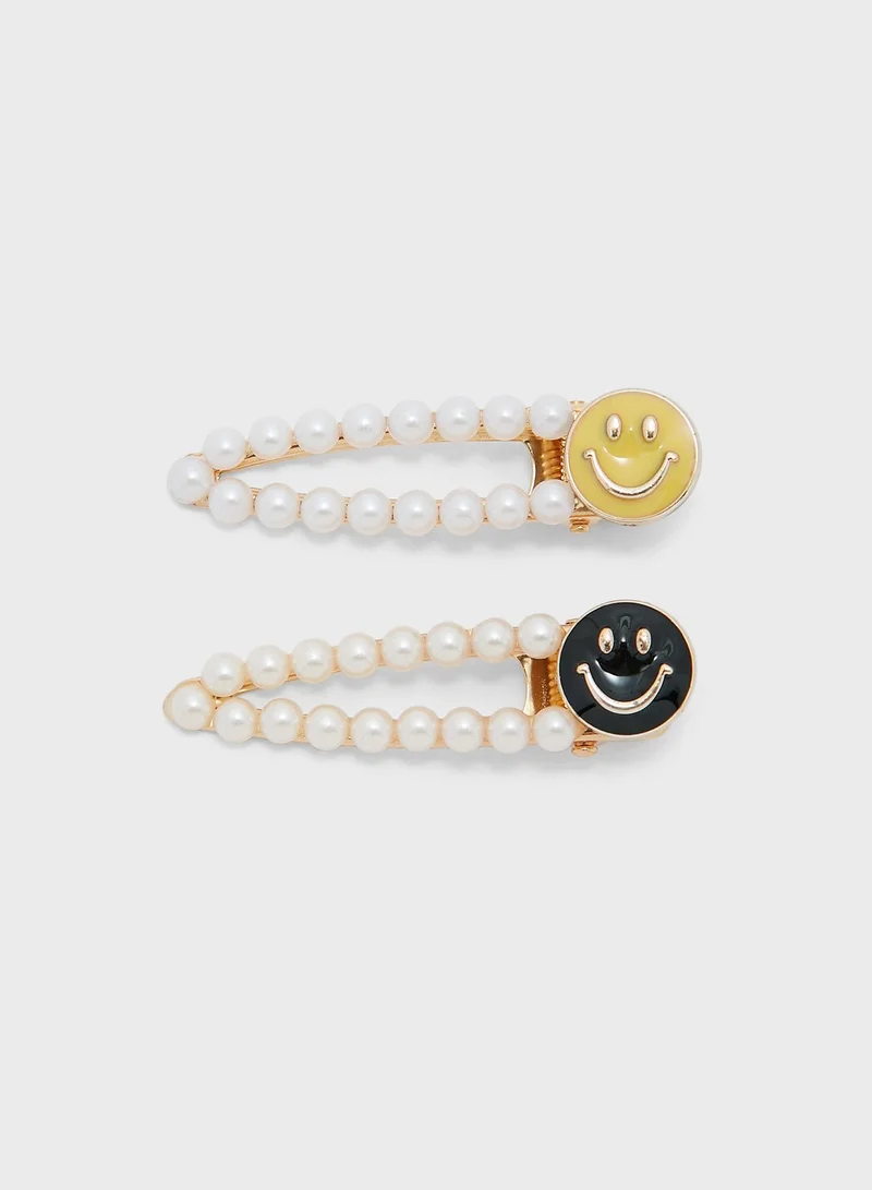 Ginger 2 Pack Smiley Hair Clips