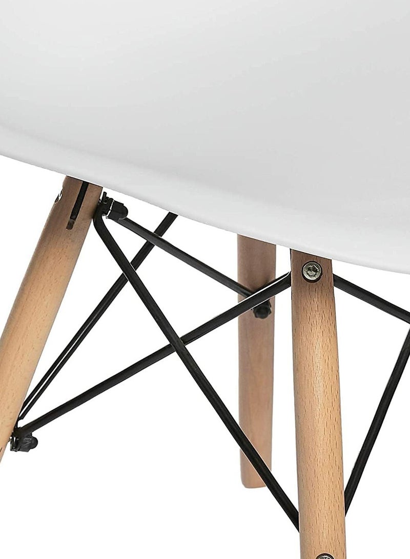 UNIVERSAL White Dining Chair Modern Simple Style Plastic Natural Wooden Legs Iron Frame for Dining Room, Kitchen, Living R oom, Office, Tea Room, etc., L 20.87in*W 17.91in*H 31.77in, Set of 2. - Image 4
