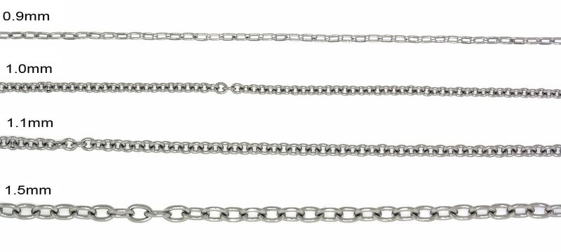 SilverCloseOut Stainless Steel 1.0MM Rolo Cable Chain - 20" - Image 2