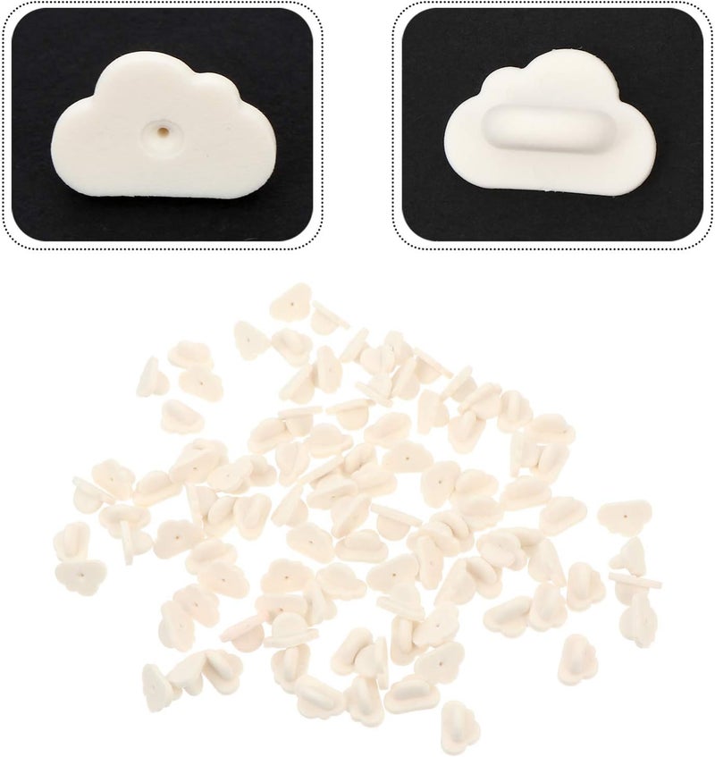 كلاراكو 100 قطعة من ملحقات البروش، دبوس القابض، ظهر دبوس الياقة، دبوس الفراشة، ظهر دبوس الزي الرسمي، ظهر دبوس الربط، ظهر دبوس الفراشة، دبوس القابض الفراشي، قفل القوس، مطاط أبيض - Image 4