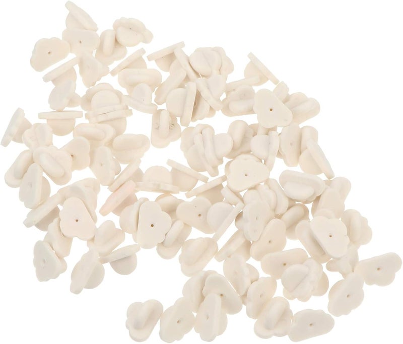 كلاراكو 100 قطعة من ملحقات البروش، دبوس القابض، ظهر دبوس الياقة، دبوس الفراشة، ظهر دبوس الزي الرسمي، ظهر دبوس الربط، ظهر دبوس الفراشة، دبوس القابض الفراشي، قفل القوس، مطاط أبيض - Image 1