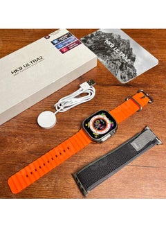 HK HK9 ULTRA 2 Series 9 Wearfit Pro SmartWatch SUPER AMOLED Display Open AI Chat GPT GPS NFC Bluetooth V5 Call Wireless Charger 49mm (Orange)  - Image 3