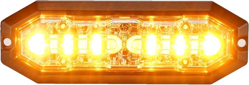 Unicorn Lighting UT01 Surface Mount Warning Emergency Strobe Grille Light Head [SAE class 1] [IP68] for Police and Tow Truck Construction Vehicle Amber - Image 1