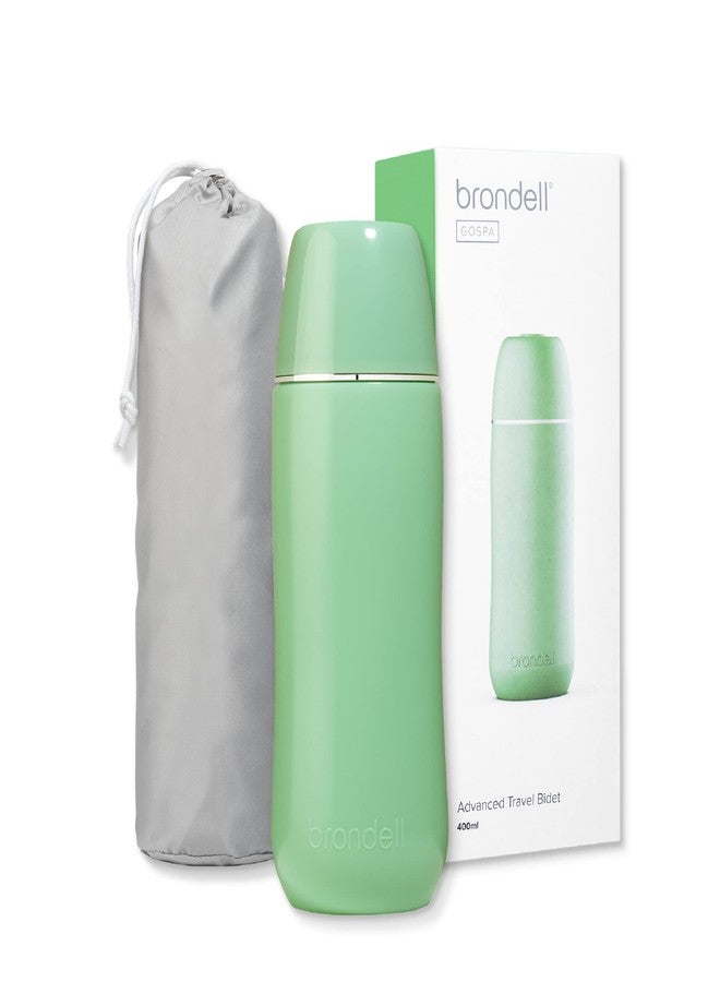 Brondell GoSpa Advanced Peri Bottle, Portable Bidet for Travel-Pop-Up Nozzle System for Postpartum & Perineal Care, Compact Bidet with Discreet Travel Bag for Convenient Storage-400mL, Green - Image 1