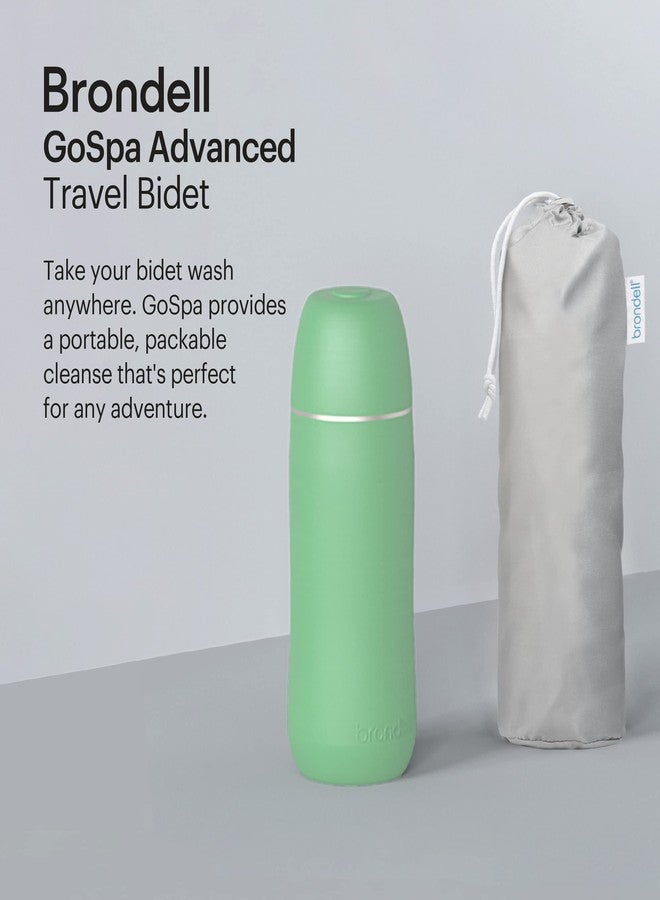 Brondell GoSpa Advanced Peri Bottle, Portable Bidet for Travel-Pop-Up Nozzle System for Postpartum & Perineal Care, Compact Bidet with Discreet Travel Bag for Convenient Storage-400mL, Green - Image 2