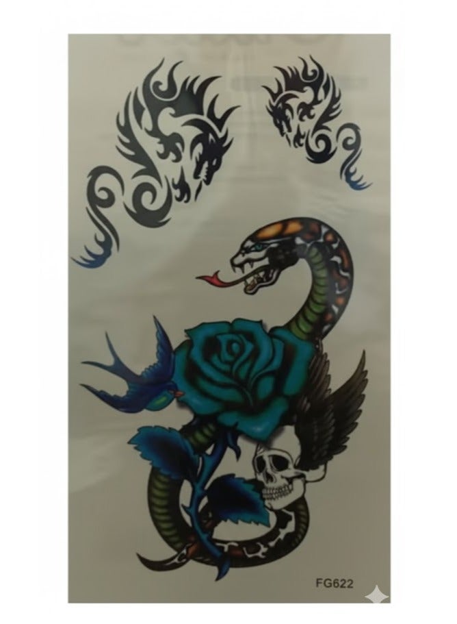 Temporary tattoo in the shape of a cobra with a unique and attractive design - Image 1