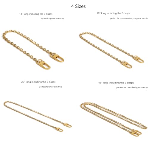 Xiazw Mini Copper Purse Chains Shoulder Crossbody Strap Bag Accessories Charm Decoration (Antique Gold,26'') - Image 2