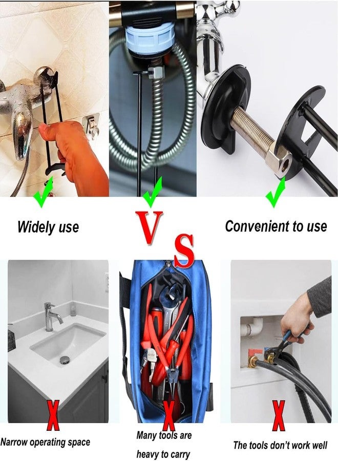 Serplex® Multi Purpose Four-Jaw Sink Wrench Set, Dual Head, Long Handle, Carbon Steel, Universal Fit for Kitchen Basin Tap Installation & Repair, Plumber Tool for Home & DIY, 1 Pc - Image 5