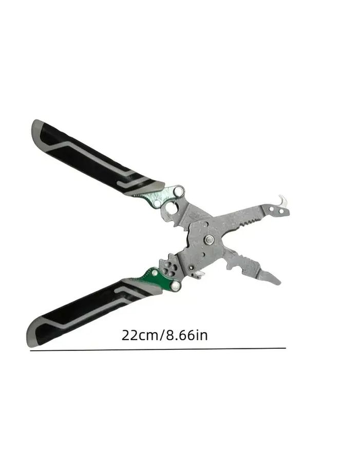 1pc Multifunctional Folding Wire Stripping Pliers Adjustable Cable Cutter Handheld Tool - Image 2