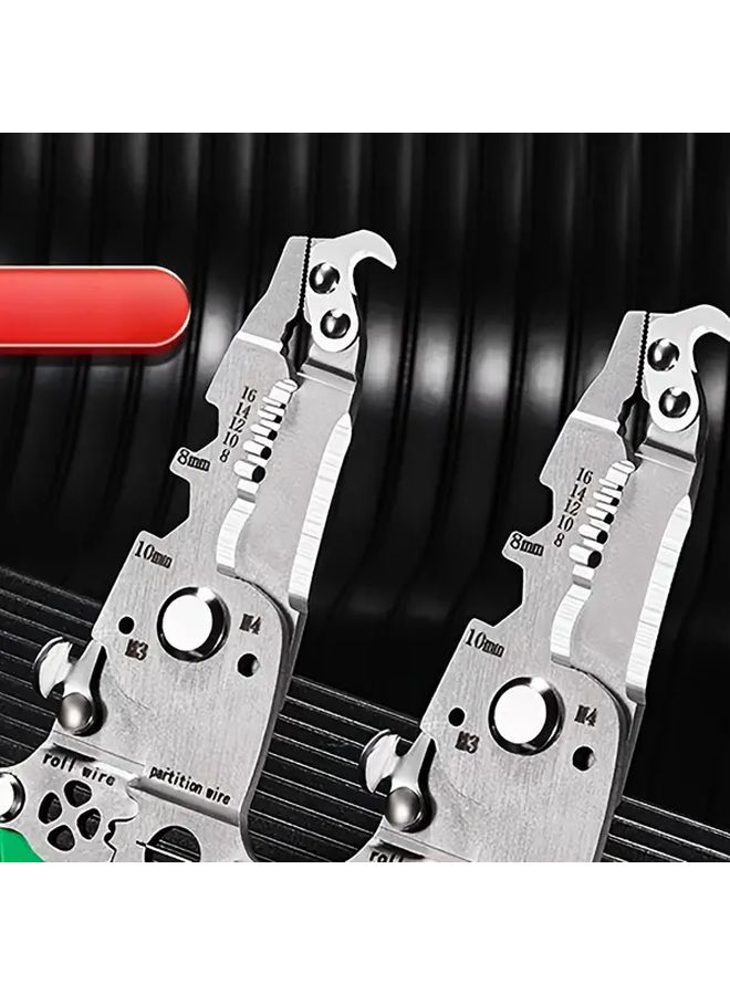 1pc Multifunctional Folding Wire Stripping Pliers Adjustable Cable Cutter Handheld Tool - Image 4