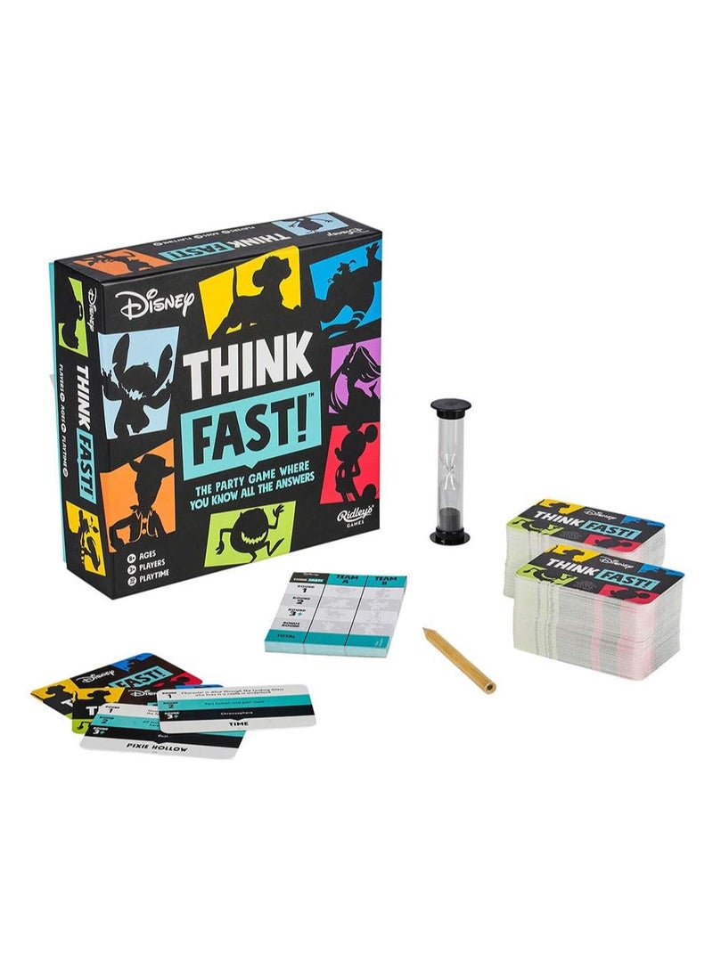 Ridley's Disney Think Fast - Trivia Party Game - Quiz Cards - Image 1