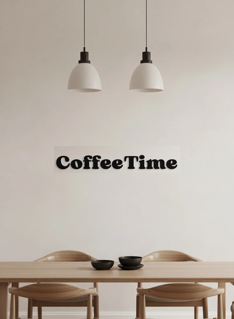 LOWHA Acrylic Wall Art with Back Sticker Featuring a Laser Cut Coffee Time Phrase
