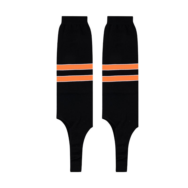 New striped step socks dance socks Football running fitness hockey baseball socks slip-on factory wholesale Striped orange and black style 2