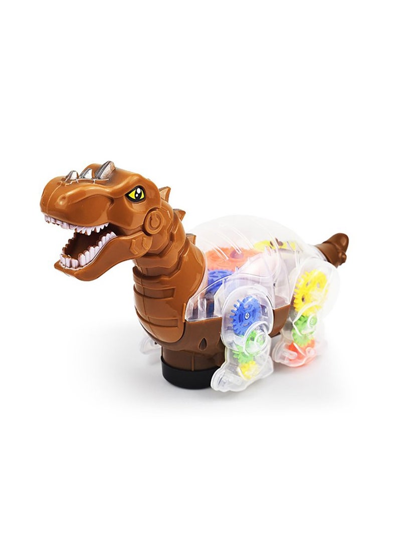 Toyland Electric Universal Bump and Go Transparent Gear Dinosaur Toy Car with Music and Lights - Image 1