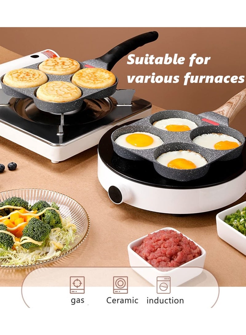 BOAO 4-Cup Egg Pan Nonstick, and Healthy Granite Egg Frying Pan, Versatile Breakfast Skillet for Eggs, Pancakes, Plett, Crepes, Compatible with Gas Stove and Induction Cooktop - Image 4