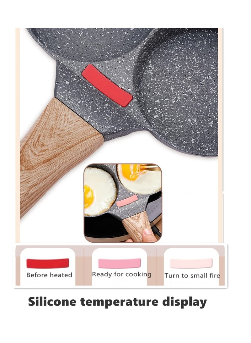 BOAO 4-Cup Egg Pan Nonstick, and Healthy Granite Egg Frying Pan, Versatile Breakfast Skillet for Eggs, Pancakes, Plett, Crepes, Compatible with Gas Stove and Induction Cooktop - Image 3