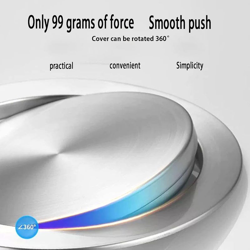 Round Swing Trash Bin Lid,Embedded Countertop Trash Chute Flap,Stainless Steel Garbage Cover,Simple Built-in Trash Can Lid for Bathroom Office Kitchen(One Color 21cm 304 Material) - Image 4