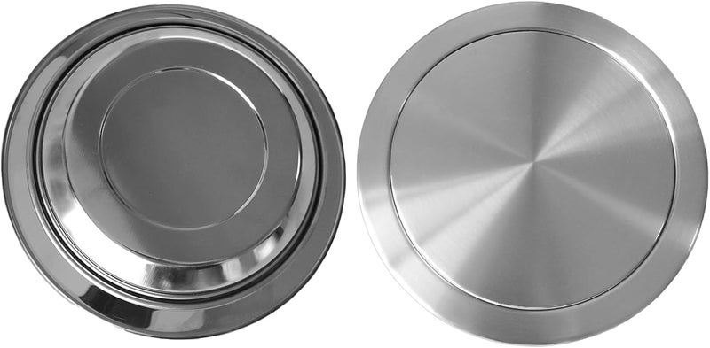 Round Swing Trash Bin Lid,Embedded Countertop Trash Chute Flap,Stainless Steel Garbage Cover,Simple Built-in Trash Can Lid for Bathroom Office Kitchen(One Color 21cm 304 Material) - Image 1