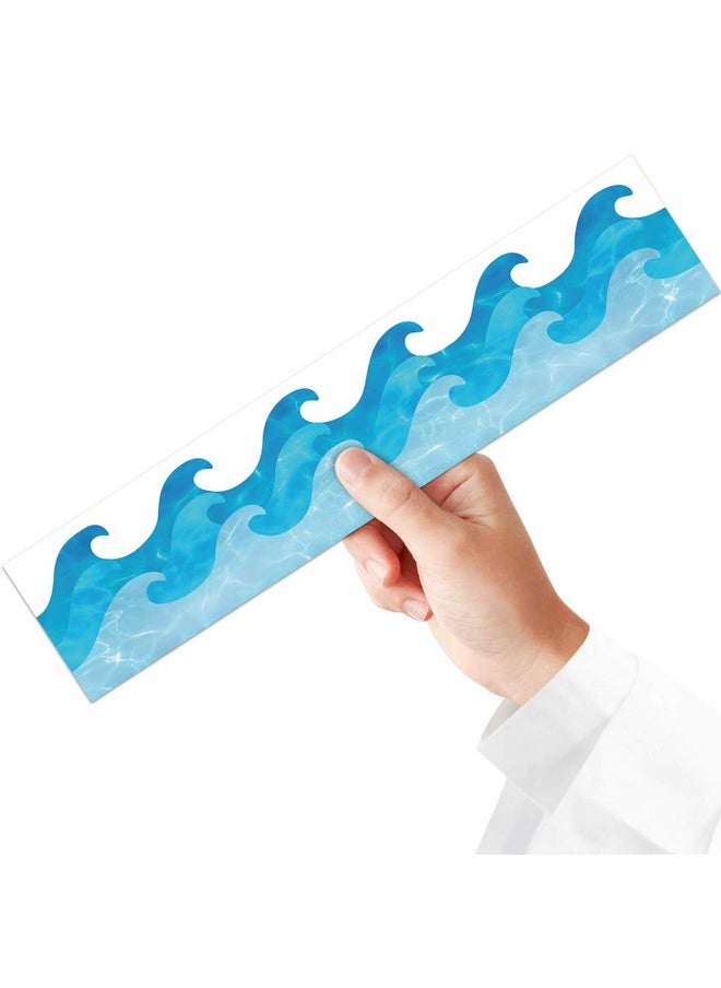 ceiba tree - Ocean Waves Bulletin Board Border Blue Turquoise Bulletin Board Trim Paper Ocean Beach Classroom Decorations Back To School Chalkboard Whiteboard Decor 36 Feet - Image 1