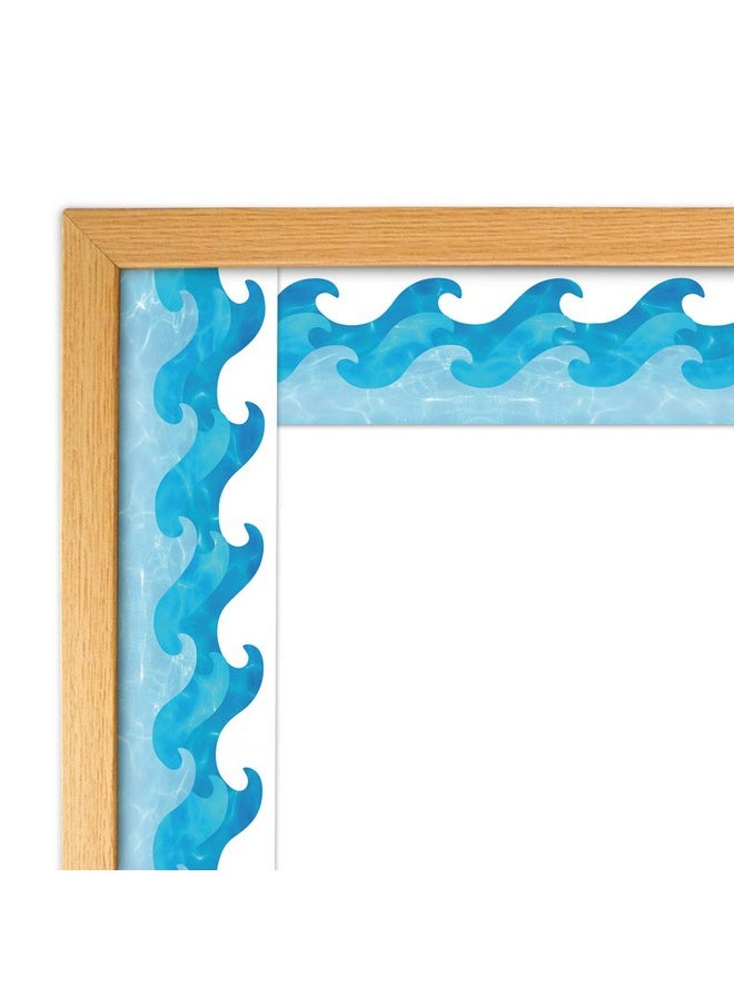 ceiba tree - Ocean Waves Bulletin Board Border Blue Turquoise Bulletin Board Trim Paper Ocean Beach Classroom Decorations Back To School Chalkboard Whiteboard Decor 36 Feet - Image 1