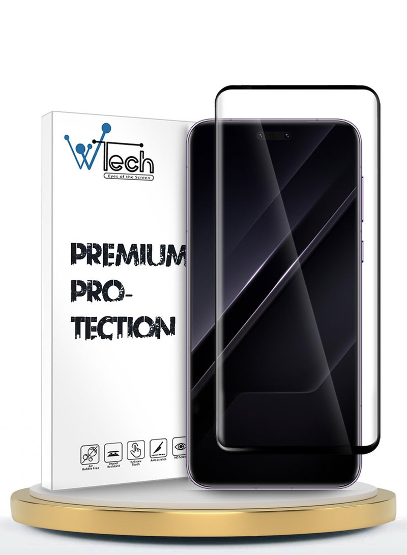 Wtech Honor Magic7 RSR Porsche Design 5G 2024 Premium Edge-Pro Full Glue Full Cover Tempered Glass Screen Protector (MSGPCN) - Clear/Black - Image 1