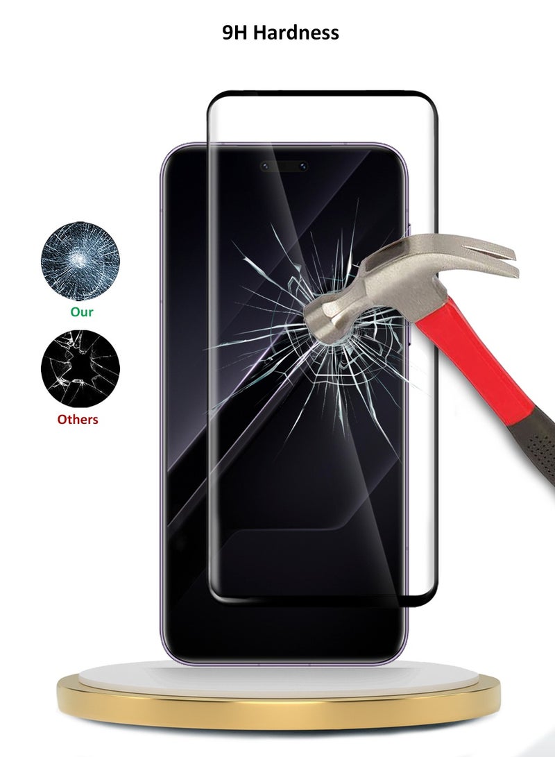 Wtech Honor Magic7 RSR Porsche Design 5G 2024 Premium Edge-Pro Full Glue Full Cover Tempered Glass Screen Protector (MSGPCN) - Clear/Black - Image 3