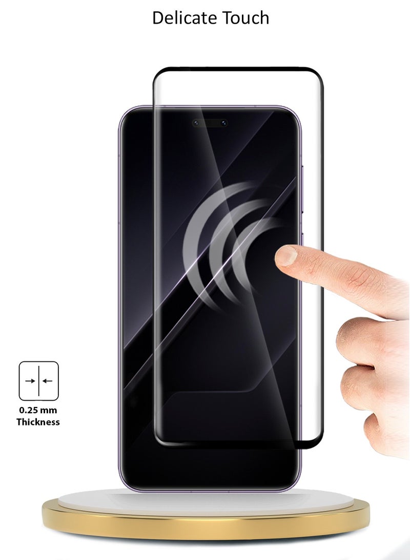 Wtech Honor Magic7 RSR Porsche Design 5G 2024 Premium Edge-Pro Full Glue Full Cover Tempered Glass Screen Protector (MSGPCN) - Clear/Black - Image 4
