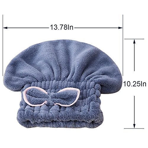 Jseng 2PC Microfiber Hair Drying Caps, Extrame Soft & Ultra Absorbent, Fast Drying Hair Turban Wrap Towels Shower Cap for Girls and Women - Image 3