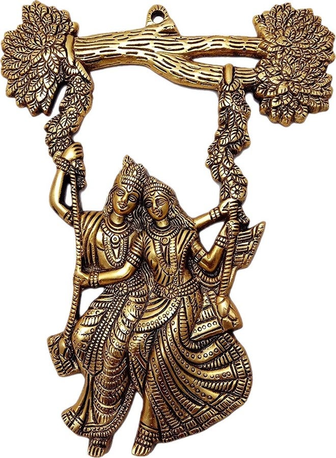 CHHARIYA CRAFTS Radha Krishna Tree Jhula Decorative Metal Wall Hanging Art Decorative Showpiece for Wall Decor, Festival Home Decor Pooja Room Temple & Gift for Family, Friends, Housewarming - 32 cm - Image 2