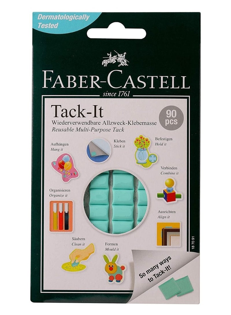 Faber-Castell Pack of 5, Tack-It All-Purpose Adhesive, 90 Pieces, Blue - Image 1
