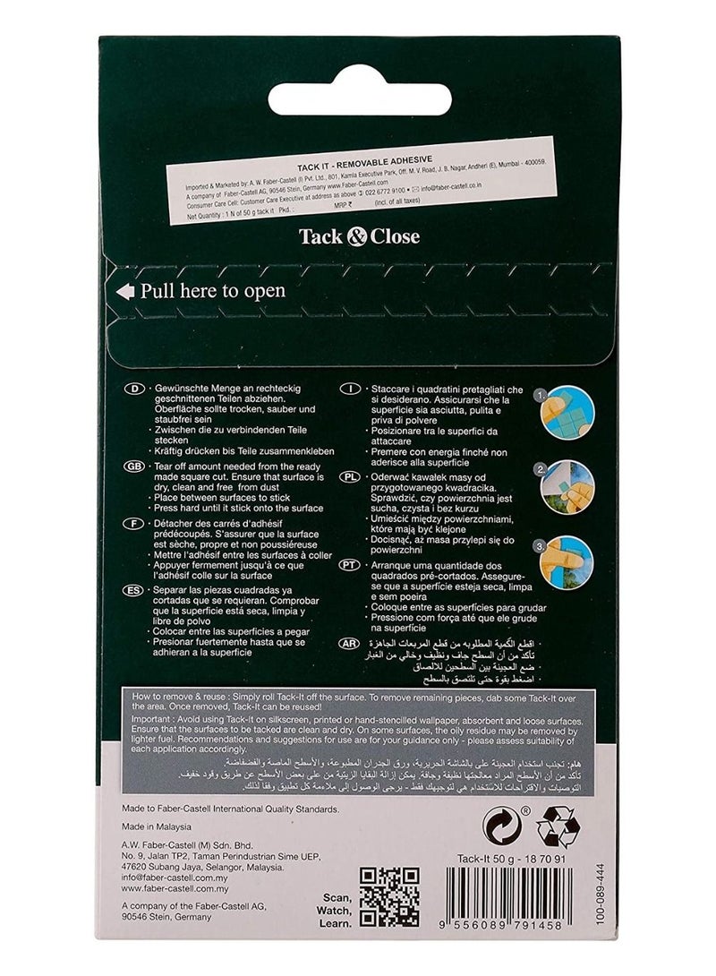 Faber-Castell Pack of 5, Tack-It All-Purpose Adhesive, 90 Pieces, Blue - Image 2